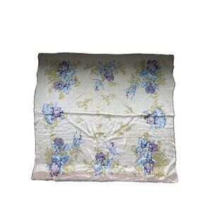 Vintage Floral Silk Square Scarf 34 Inch Multicolor Lightweight Boho Hippie Wrap